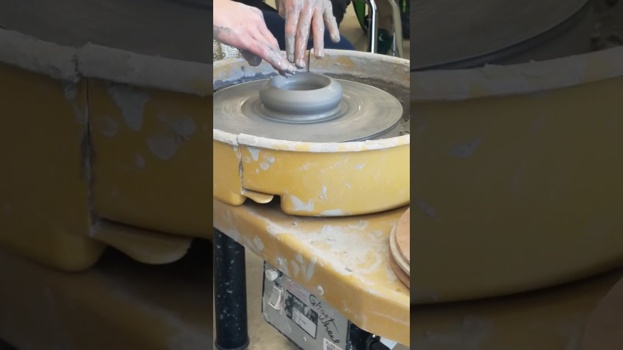 Pottery Wheel Demo 2 Opening the Base YouTube