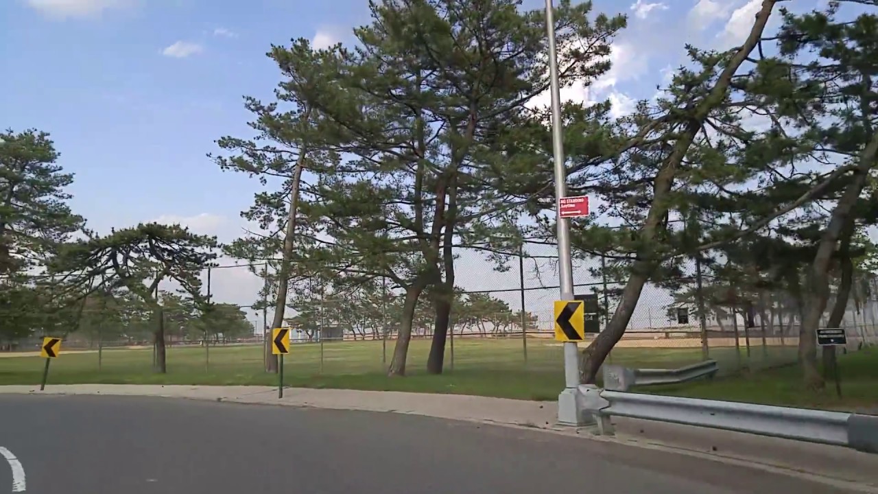 Driving by Midland Beach in Staten Island,New York