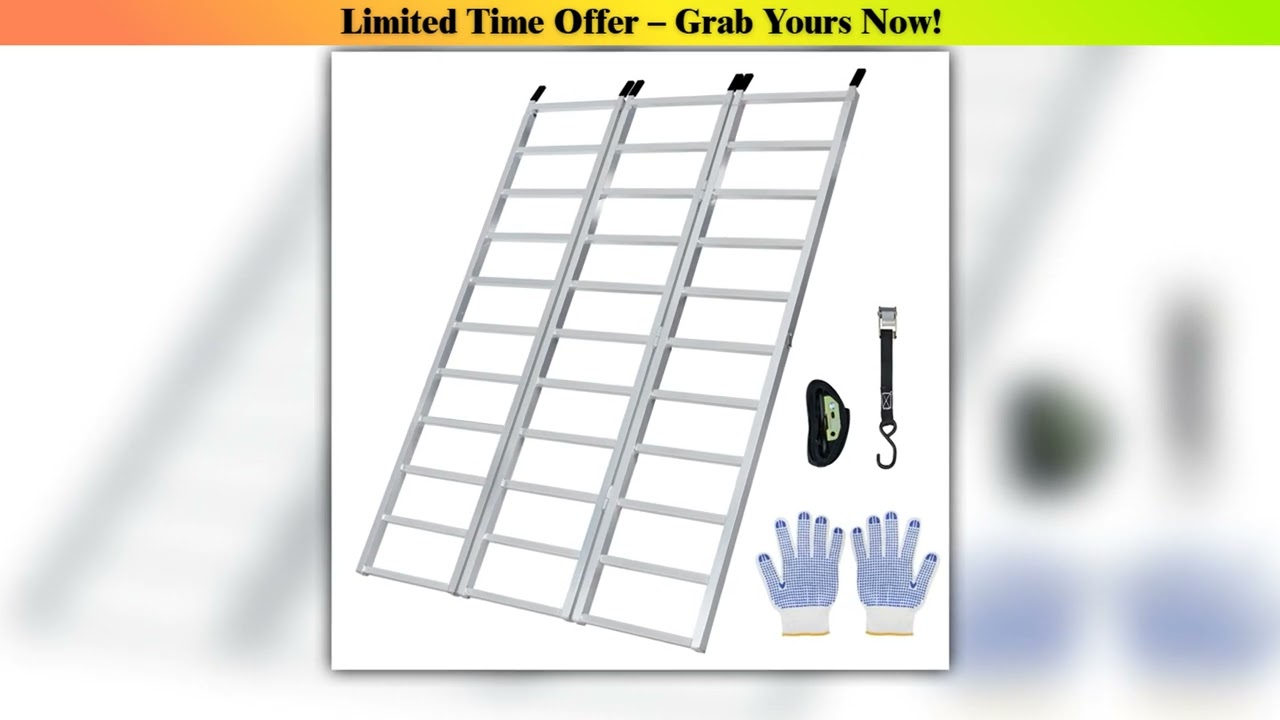 Review 1500lbs Folding Loading Ramp Kit For Trailers Pickup Truck Car Tailgate ATV Loading Ramps