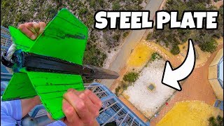 GIANT DART Vs. STEEL PLATE from 45m!