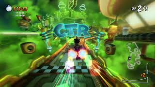 CTR-NF, Drive-Thru Danger [Developer Time Trial]. Megamix Mania is in the dev playlist :)