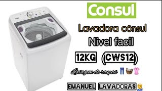 Lavadora consul 12Kg nível fácil (CWS12) roupas do dia a dia normais ￼