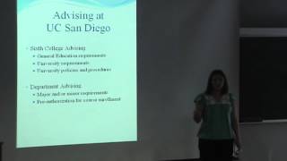 2009 Transfer Info Session: Types of Advising at UCSD