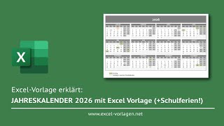 Free Excel template: 2026 annual calendar with holidays & school breaks – Includes PDF version! 📅