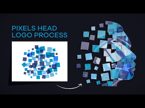 Adobe illustrator Pixel Head logo tutorial | How to design colorful logo, designersvalley logo idea