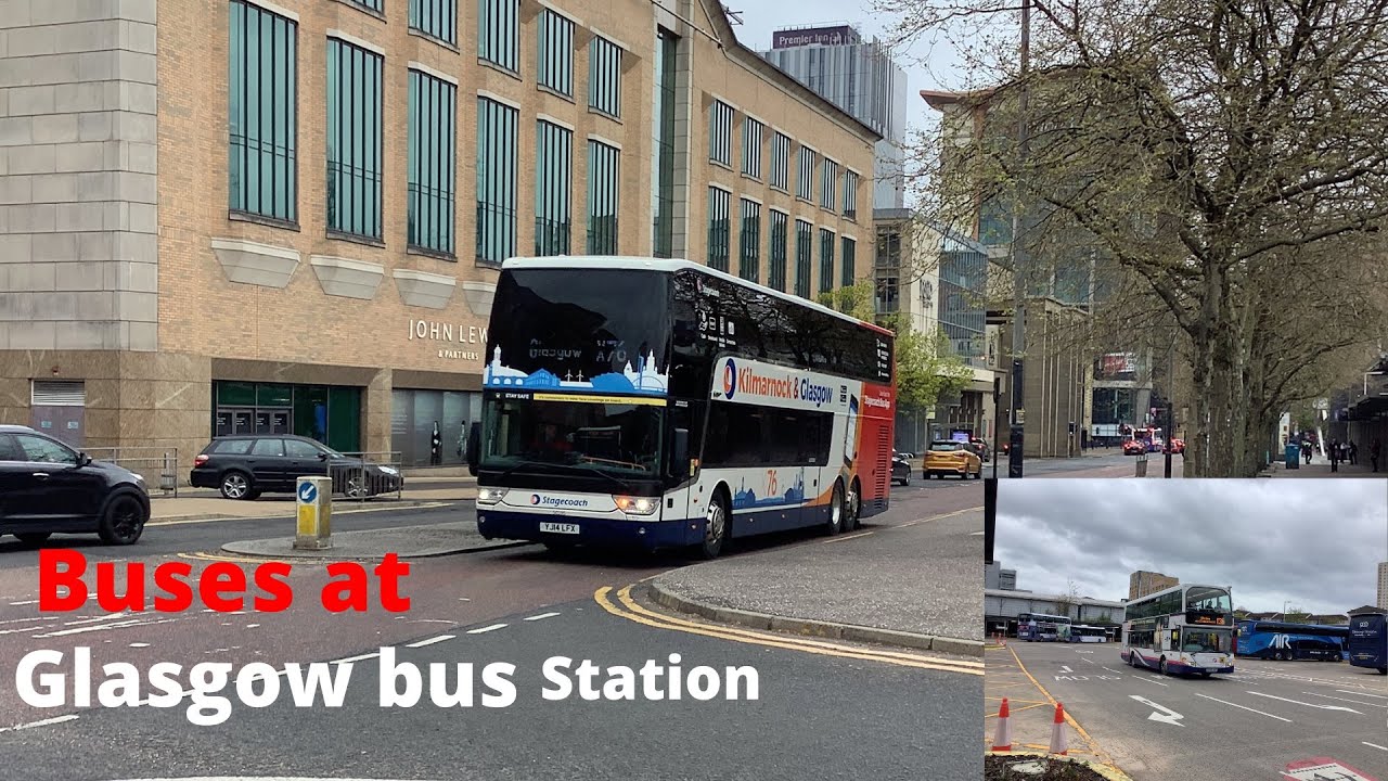 Buses at Glasgow Buchanan bus station (May 2021)