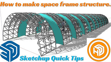 Sketchup Tutorial - How to making space frame structure. #sketchup #drawing #model #sketchupplugins