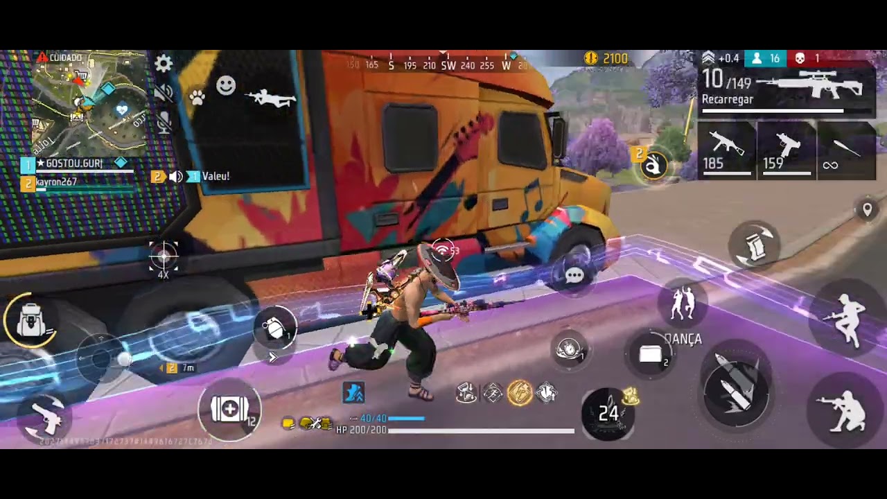 Jogando ff duo com aleatório