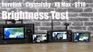 Drone RC's Comparing Brightness  - Profi Herelink - DJI Crystalsky - Iphone XS MAX - Yuneec ST16