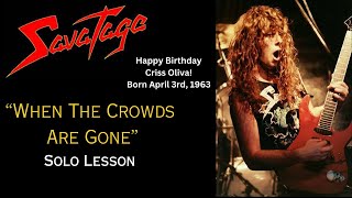 Savatage When The Crowds Are Gone Solo Lesson