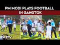 PM Modi Football Video | PM Modi Plays Football With "Young Friends" In Gangtok