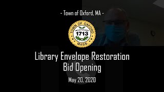 Library Envelope Restoration Bid Opening  5/20/20