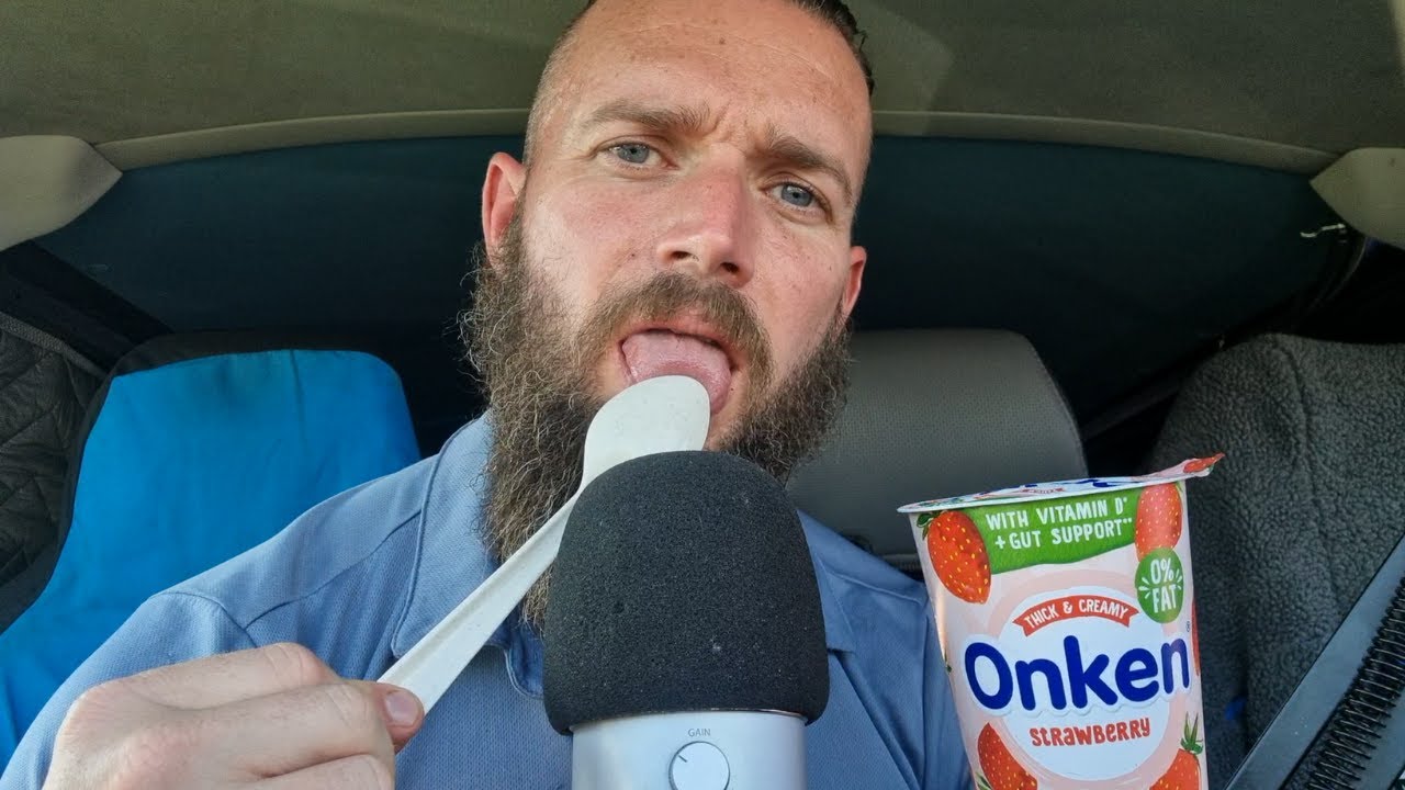 ASMR | Yogurt Eating With Plastic Spoon Licking 😋[ASMR Mouth Sounds]