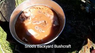 How to make an Oil Tarp DIY   Used Alabama Red Clay to dye the material part 1