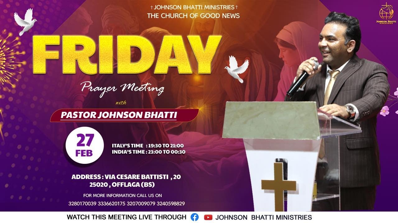 FRIDAY PRAYER MEETING (27/02/2026) JOHNSON BHATTI MINISTRIES