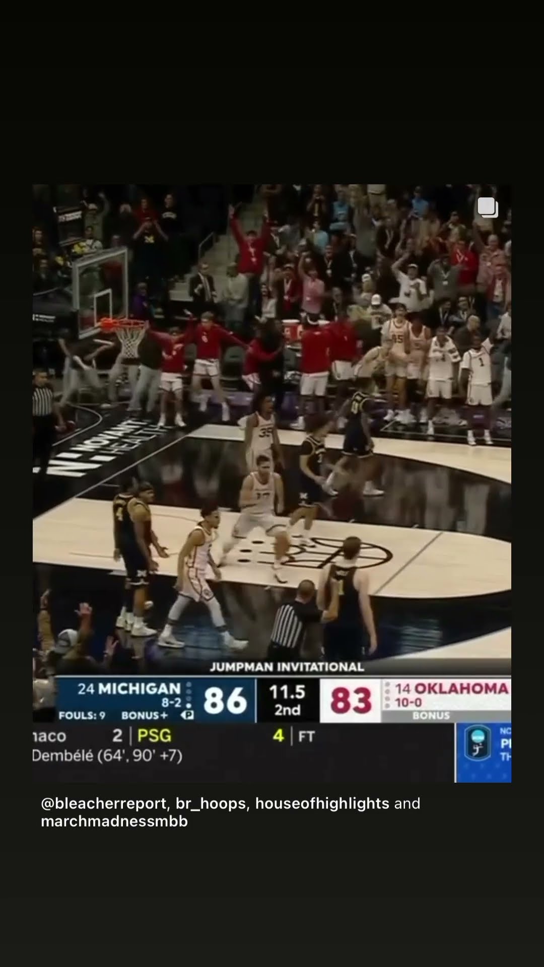 He hit it #hoodnews #sooners #JeremiahFears #michigan #basketball #clutch #sports #ou #omg #how #wow