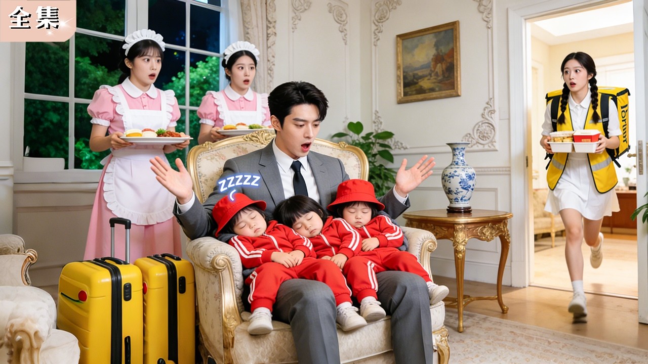 絕嗣總裁以為這輩子都不會有孩子了，怎料一覺醒來三個萌寶突然抱著他的大腿叫爸爸，他定睛一看簡直是迷你版的自己，立刻發動全城力量尋找母子四人，連人帶娃寵上天！#總裁 #甜寵 #熱門短劇 #drama