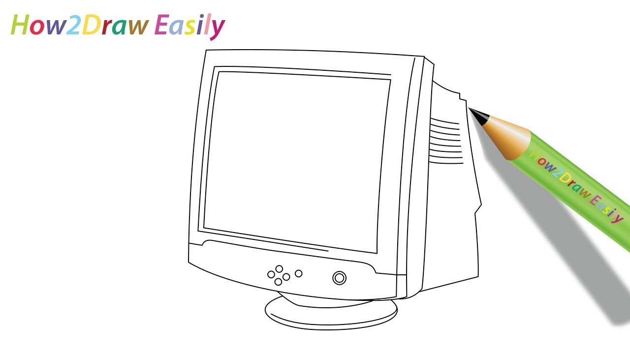 Computer Monitor Drawing  Type of Computer monitors  How to Draw Computer  Monitor easy  Drawing  YouTube