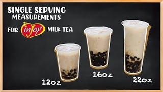 Single Serving Measurements for inJoy Milk Tea For 12 oz, 16 oz,  22 oz | inJoy Philippines Official screenshot 4