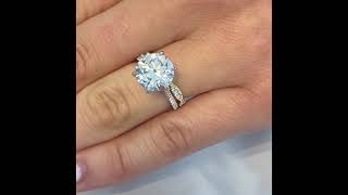 4.5 carat Round Diamond Six Prong Engagement Ring