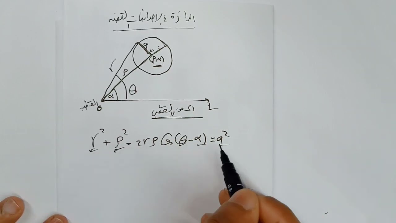 هندسة تحليلة ( الدائرة فى الاحداثيات القطبية ) + حل اسئلة امتحانات هاااااام 🔥⚡🔉🔉