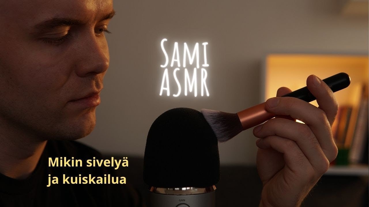 ASMR SUOMI 😴 Mikin sivelyä ja kuiskailua  • Mic brushing • Whispering • Crinkly