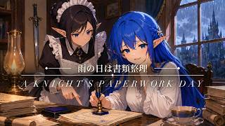 Relaxing Fantasy Music 🌧️ A Knight's Rainy Paperwork Day | Work, Study & Relax