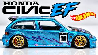 Custom Hot Wheels Honda Civic EF  JDM Diecast Build #Hotwheels