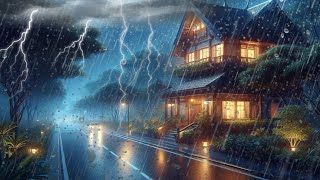 Fall asleep with the shooting Sounds Of rain And Thunder | Thunderstorm and Heavy Rain On Tin Roof