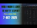 Live Nifty Expiry Trading ₹1 Lakh Profit | Simple Strategy, SL Trail & Risk Management | 7 Oct 2025