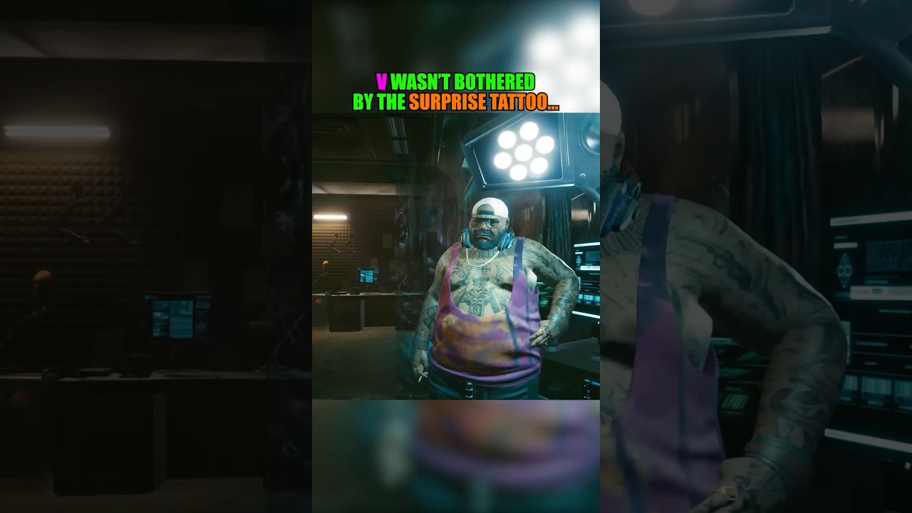 Johnny's tattoo artist friend #cyberpunk2077 #gaming #shorts #shortsfeed