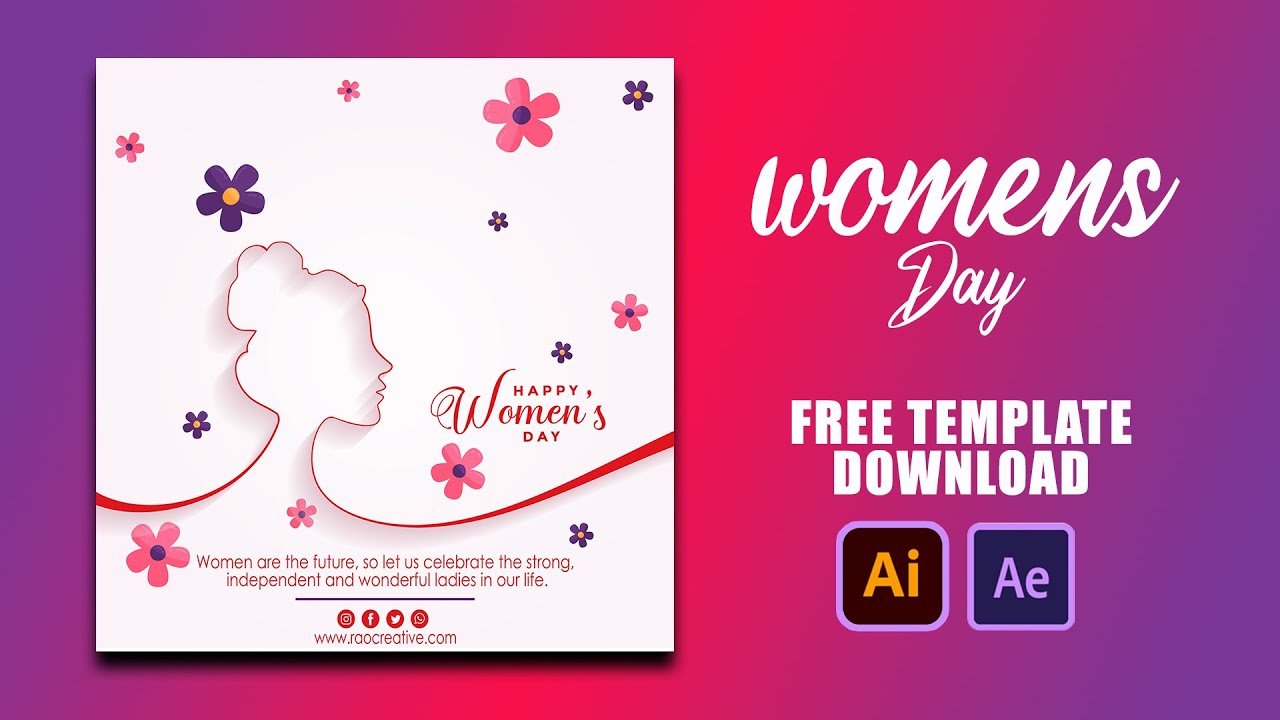 Happy Women's Day 2022 | 8 March 2022 |  After effect free Video Template  Download