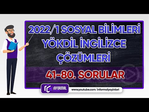 2022/1 YÖKDİL SOSYAL BİLİMLERİ | İNGİLİZCE | PART-2