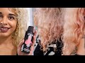 dyeing my hair pastel pink (lowkey fail) | arctic fox frosé | curly natural hair diy home hair color