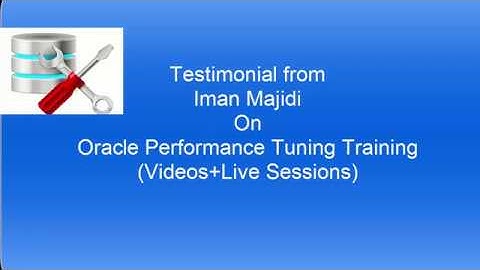 Iman Testimonial on Oracle Performance Tuning Training at dbVidya