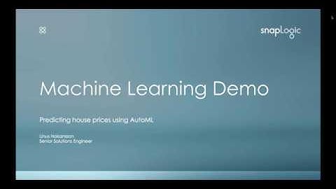 SnapLogic Machine Learning Model Training Demo