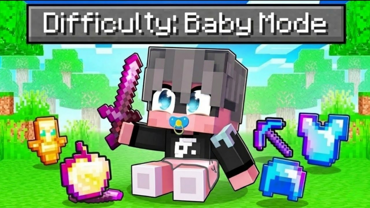 Beating Minecraft As A Baby | Minecraft Baby Mode - YouTube