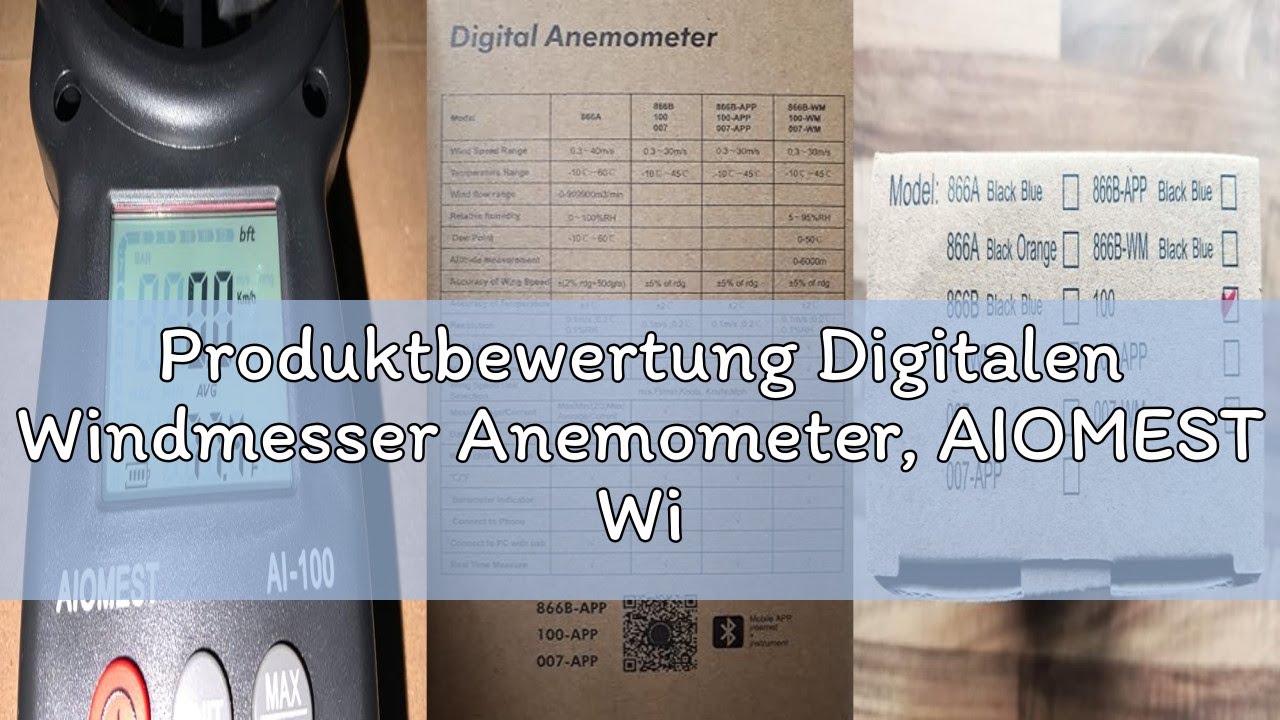 Produktbewertung Digitalen Windmesser Anemometer, AIOMEST Windmessgerät Misst Windgeschwindigkeit 90