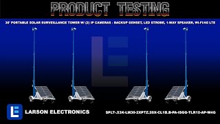 30' Portable Solar Surveillance Tower w/ (2) IP Cameras - Backup Genset, LED Strobe, 1-way Speaker,