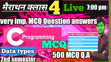 🛑Live ,Concept of programming using-C Il polytechnic 2nd sem.. ll MCQ question answers ll syllabus#4