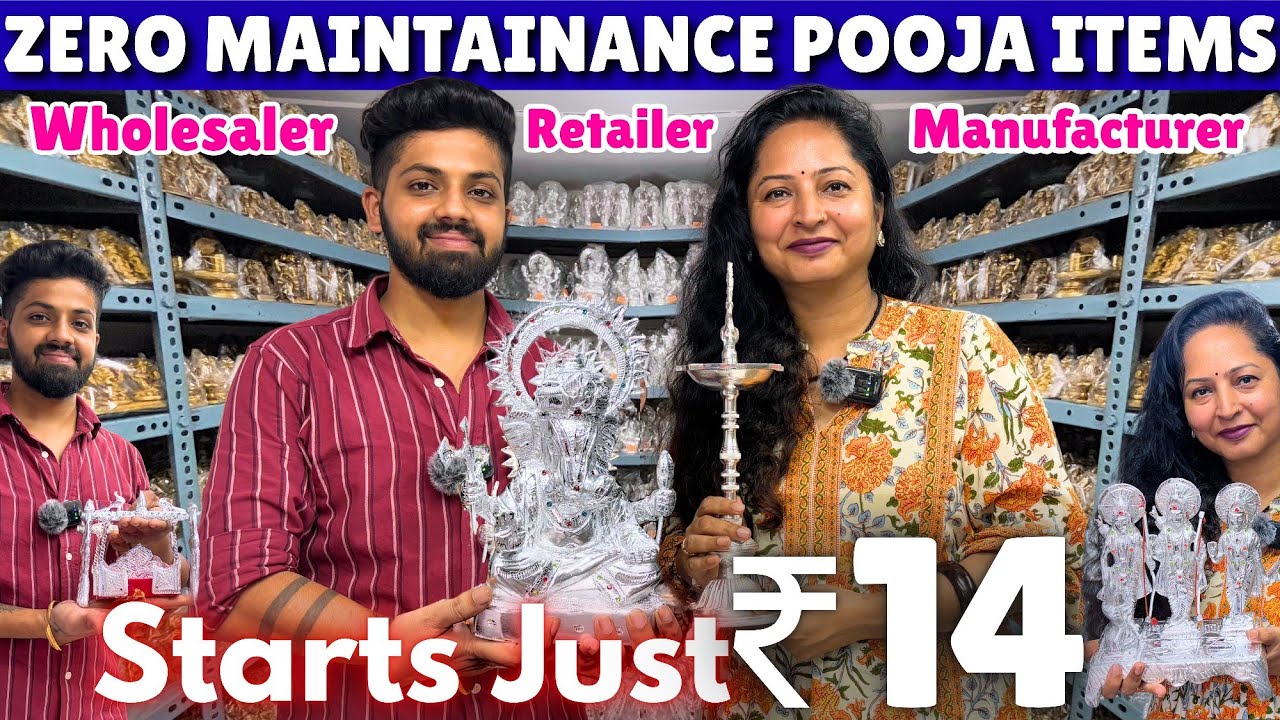 भूलेश्वर मार्केट's *CHEAPEST* WHITE METAL & BRASS POOJA ITEMS😍 | German Silver Mumbai | Mumbai Puja