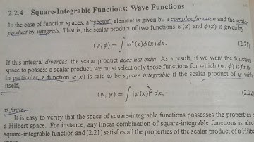 Square integrable functions,QM