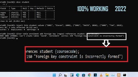2022: How to Solve MySQL Error : (errno: 150 "Foreign key constraint is incorrectly formed")
