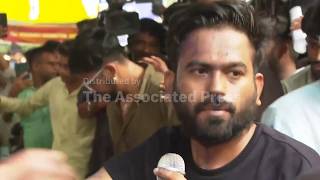 Indias Cockroach movement supporters gather to attempt a march to Parliament