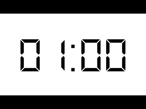 Timer 1 Minute Digital Font - White Screen No Copyright