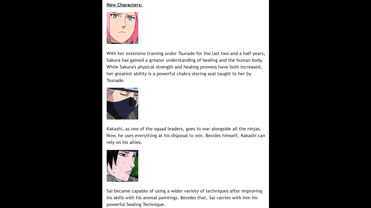 Naruto Arena: 3 new alliance characters unlocking