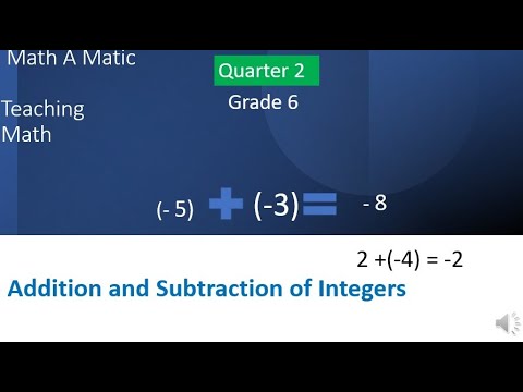 Addition and Subtraction of Integers //Grade 6 - YouTube