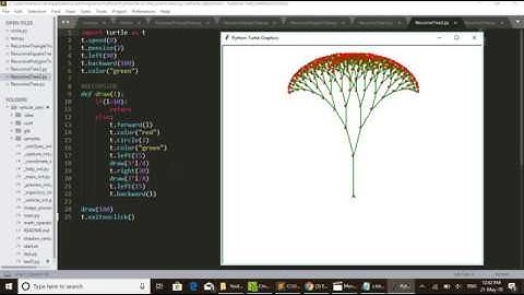 Python Turtle Graphics Recursive Binary Tree 2