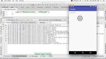 Aplicativo de Amostra com Callbacks de Ciclo de Vida
