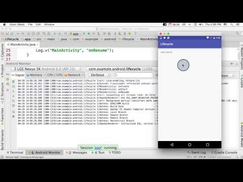 Aplicativo de Amostra com Callbacks de Ciclo de Vida